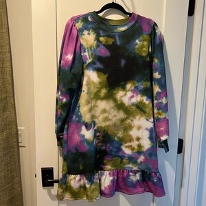 Never worn but removed tags, Marie Oliver tie-dyed, long sleeve T-shirt dress. M